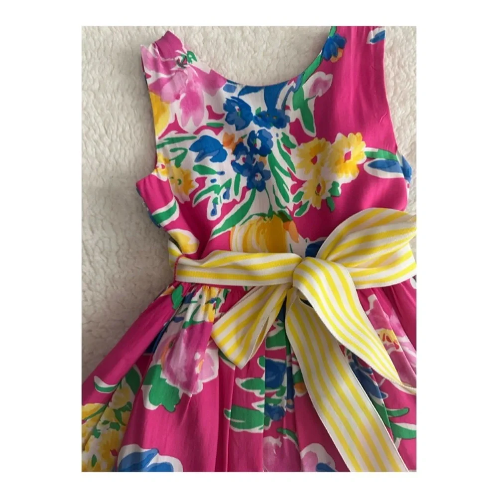 Ralph Lauren Polo Dress Size 12M baby Girl's Floral Spring Summer  Sleeveless